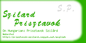 szilard prisztavok business card