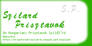 szilard prisztavok business card